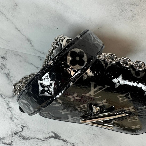 Louis Vuitton Python Twist Monogram Snakeskin Crossbody Bag PM Black/Silver LV - Picture 12 of 15